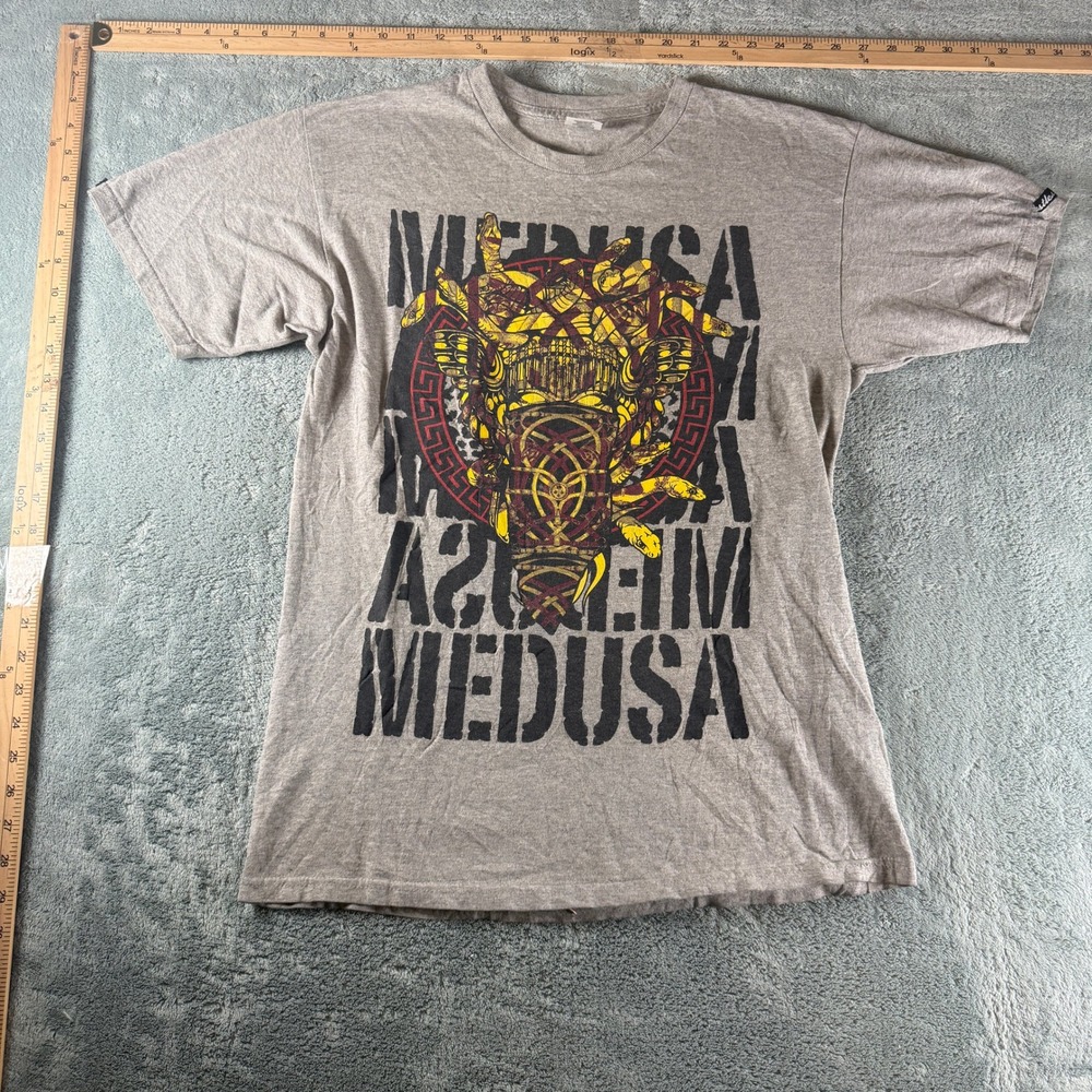 Crooks & Castles Mens Medusa Graphic T-Shirt Gray Streetwear Size Medium